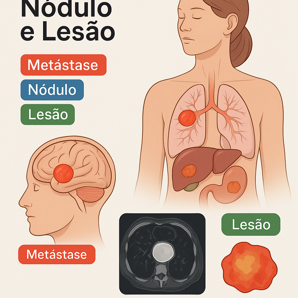 Diferença entre Metástase, Nódulo e Lesão na RM